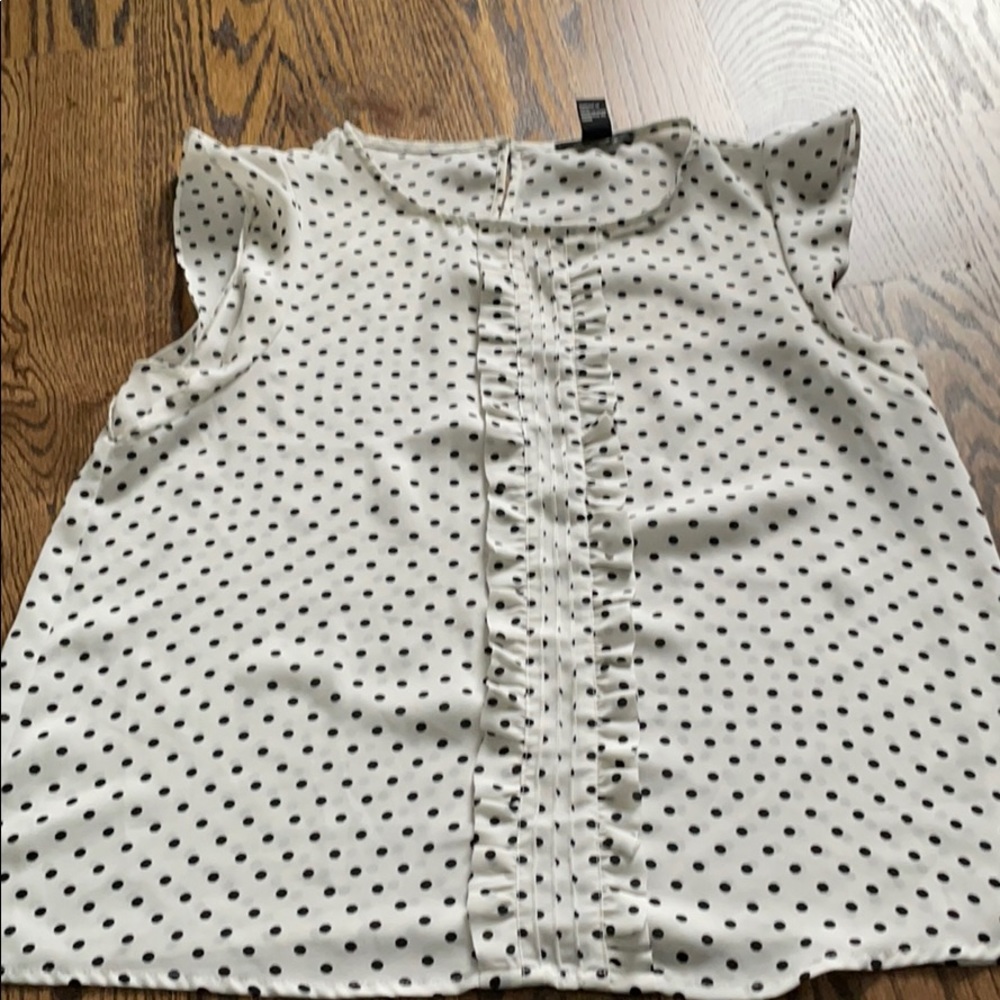 Cream polka dot blouse
